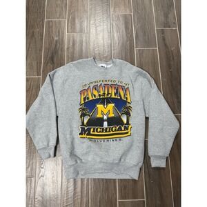 Vintage 1997 Michigan Wolverines Pasadena Rose Bowl Crewneck Sweatshirt L USA